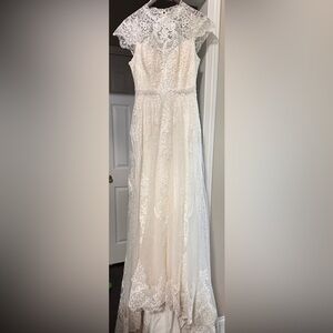 Melissa Sweet | Dresses | Wedding Gown Embroidered Illusion Mock Neck  Wedding Dress Melisstyle Ms2525 | Poshmark